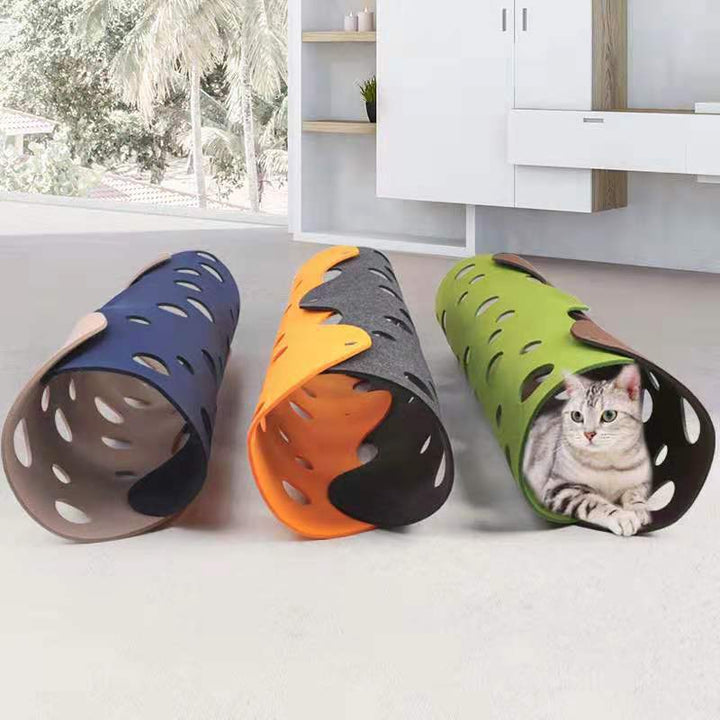 Enhance Your Cat's Playtime with the Cat Tunnel Removable Felt Pet Toys